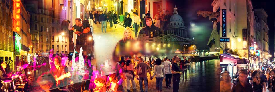 Go out at night in Paris